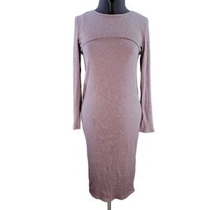 Wild Fable Mauve Bodycon Sweater Dress & Shrug Set Sz XXL